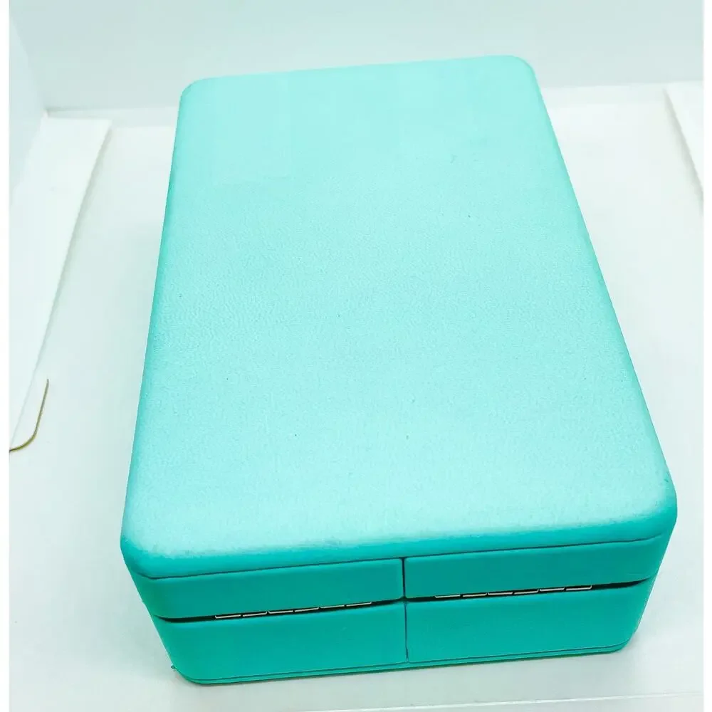Tiffany & Co. Blue Leather Necklace & Earrings Holder Case Display Box